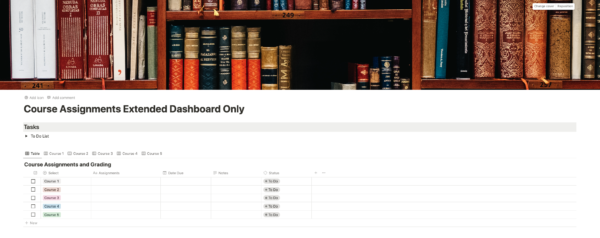 Course Assignments Extended Dashboard Only