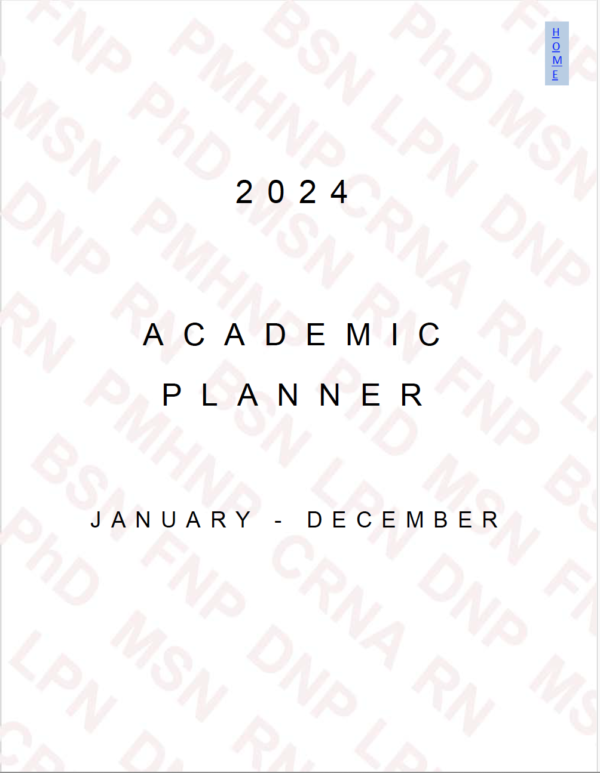 Pink Degree Design - 2024 Pre - Nursing Academic Planner