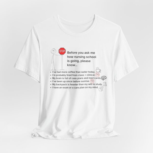 Before You Ask Me How Nursing School Is Going Tee| Student Nurse Appreciation